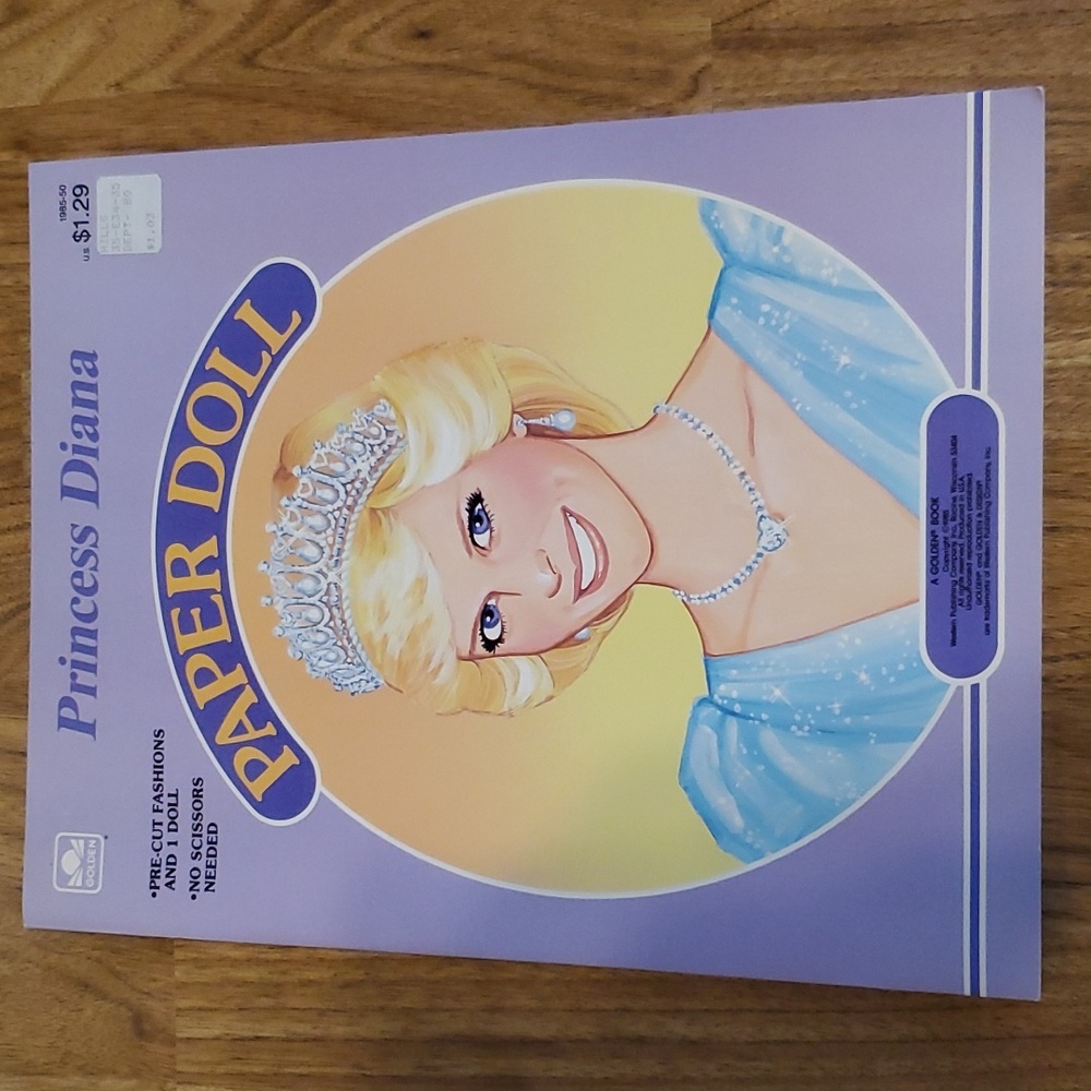 Princess Diana Paper Doll VTG Golden Book 1985 New Uncut